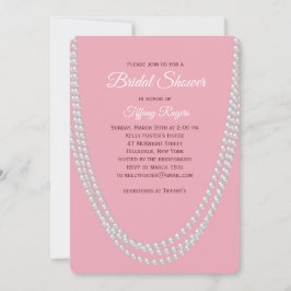 Delicate Pink Pearls Bridal Shower Invitation Einladung