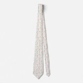 Delicate pink white flowers pattern neck tie krawatte (Vorderseite)