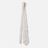 Delicate pink white flowers pattern neck tie krawatte (Rückseite)