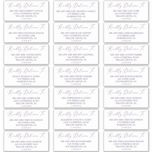 Delicate Plum Lila Guest Address Labels (Vorderseite)