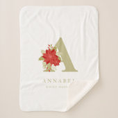  Delicate Poinsettias A Initial Christmas Girl Gif Sherpadecke (Vorderseite)