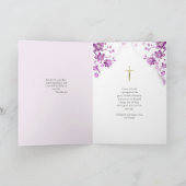 Delicate Purple Flowers Theotokos Geburtstag Karte (Innenseite)