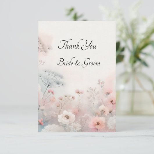 Delicate Queen Anne's Lace Photo Thank you Card Dankeskarte (Stehend Vorderseite)
