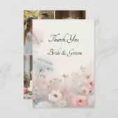 Delicate Queen Anne's Lace Photo Thank you Card Dankeskarte (Vorne/Hinten)