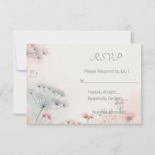 Delicate Queen Anne's Lace RSVP Karte (Vorderseite)