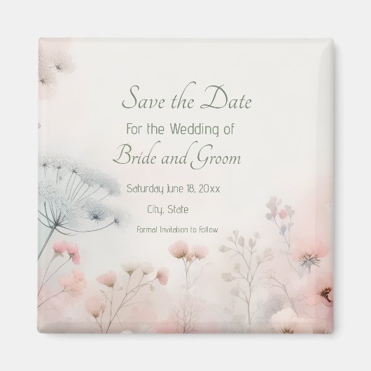 Delicate Queen Anne's Lace Save the Date Magnet (Vorne)