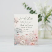 Delicate Queen Anne's Lace Save the Date Postcard Postkarte (Stehend Vorderseite)