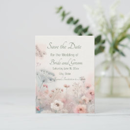 Delicate Queen Anne's Lace Save the Date Postcard Postkarte