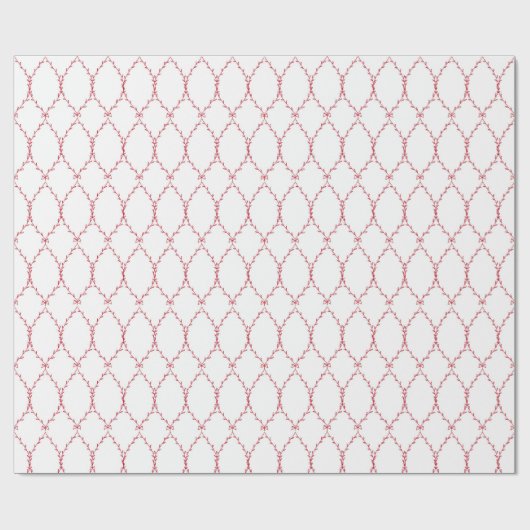 Delicate Red Geometric Pattern Giftwrap Geschenkpapier (Flach)