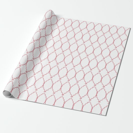 Delicate Red Geometric Pattern Giftwrap Geschenkpapier (Ungerollt)