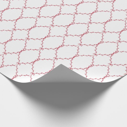 Delicate Red Geometric Pattern Giftwrap Geschenkpapier (Ecke)