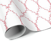 Delicate Red Geometric Pattern Giftwrap Geschenkpapier (Rolleneckpunkt)