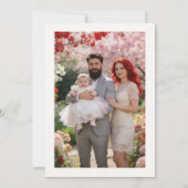 Delicate Red & Pink Wildflowers Baptism Photo Einladung (Rückseite)