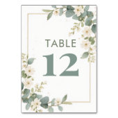 Delicate Romantic Flowers & Eucalyptus Wedding Tischnummer (Rückseite)