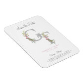 Delicate & Romantic Initial with a Floral Garland Magnet (Rechte Seite)