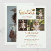 Delicate Romantic Kindergarten Graduate 4-Photo Einladung (Vorne/Hinten)