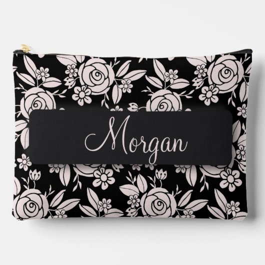 Delicate Roses Personalized Zubehörtasche (Vorderseite)