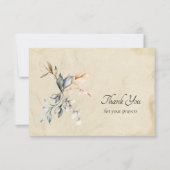 Delicate Rustic Leaves Parchment Orthodox Funeral Dankeskarte (Vorderseite)