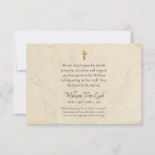 Delicate Rustic Leaves Parchment Orthodox Funeral Dankeskarte (Rückseite)