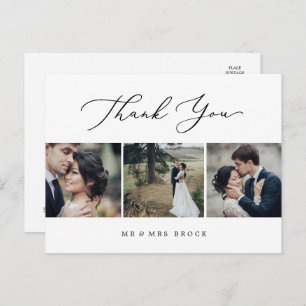 Delicate Schwarz 3 Fotovorlage Vielen Dank Postkarte