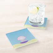 Delicate Seashell Glasuntersetzer (Schrägansicht)