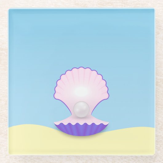 Delicate Seashell Glasuntersetzer (Vorderseite)