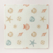 Delicate Seashells Seamless Pattern Puzzle (Horizontal)