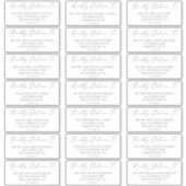 Delicate Silver Calligraphy Guest Address Labels (Vorderseite)