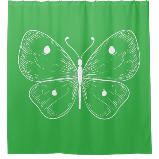 Delicate Sketch Butterfly Duschvorhang (Vorderseite)