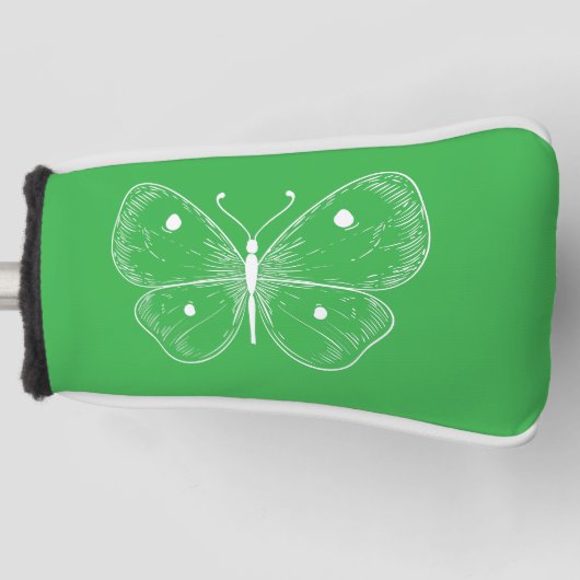 Delicate Sketch Butterfly Golf Headcover (Vorderseite)