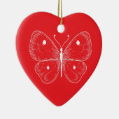 Delicate Sketch Butterfly Keramik Ornament (Rechts)