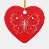 Delicate Sketch Butterfly Keramik Ornament (Vorne)