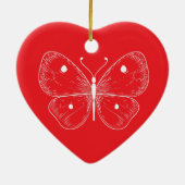 Delicate Sketch Butterfly Keramik Ornament (Hinten)