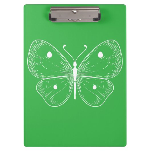 Delicate Sketch Butterfly Klemmbrett (Vorderseite)