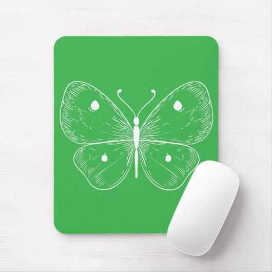 Delicate Sketch Butterfly Mousepad (Mit Mouse)