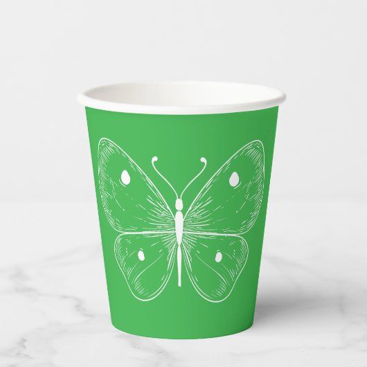 Delicate Sketch Butterfly Pappbecher (Vorderseite)