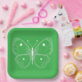 Delicate Sketch Butterfly Pappteller (Party)