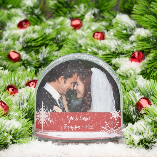 Delicate Snowflakes Double Photo Schneekugeln (Weihnachten)