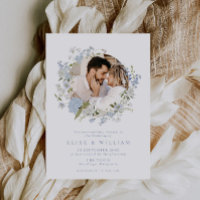 Delicate Soft Blue Floral Wreath Wedding