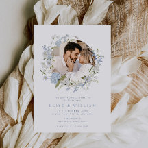 Delicate Soft Blue Floral Wreath Wedding