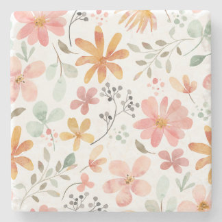 Delicate Soft Floral Cottagecore Home Decor Steinuntersetzer