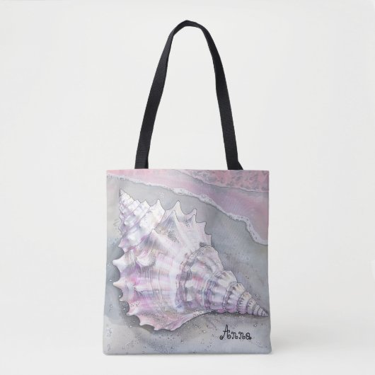 Delicate Soft Pastel Lilac Seashell Tasche (Vorderseite)