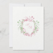 Delicate Soft Pastel Ornate Crest Monogram Wedding Einladung (Rückseite)
