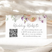 Delicate Spring Floral Wedding Website QR Code Begleitkarte