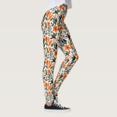 Delicate Spring Flowers Orange Floral Pattern Leggings (Rechts)