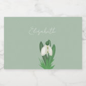 Delicate Spring Snowdrop Flower  Alkoholflaschenetikett (Einzelnes Label)