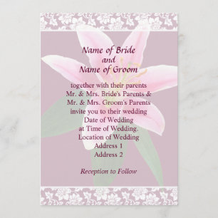 Delicate Stargazer Lily Wedding Einladung Set