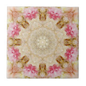 Delicate Taupe & Pink Mandala Design Keramik Tile, Fliese (Vorderseite)