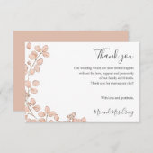 Delicate Tiny Pink Blätter grün Hochzeit danke Ihn (Vorne/Hinten)