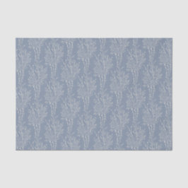 Delicate Tossed Floral Silhouette | Faded Blue Seidenpapier